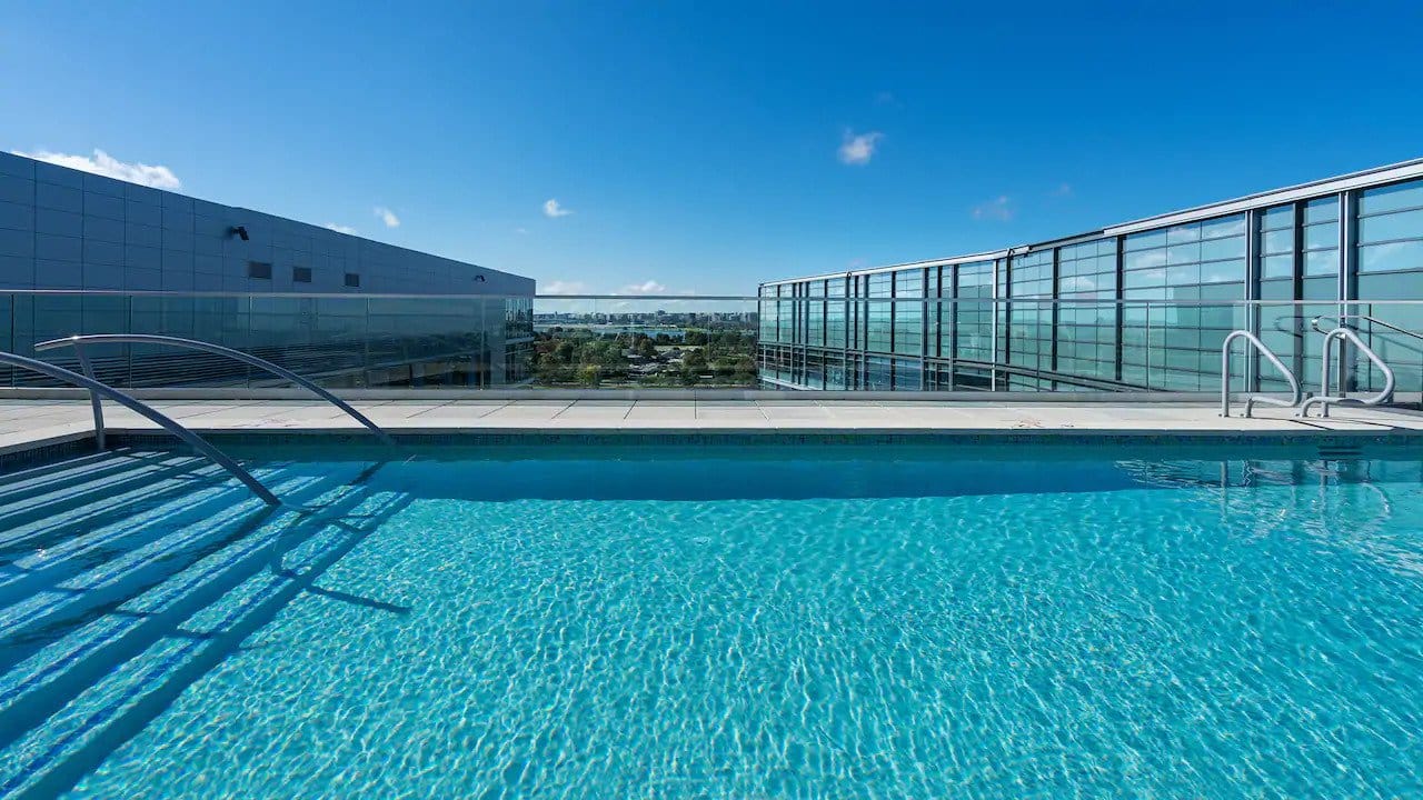 a blue pool of water